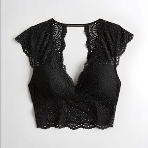 Crochet Lace Cap-Sleeve Bralette